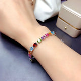 925 Silver Women's Bracelet Egg Shaped Chain Party Jewelry
