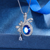 925 Silver Paraiba Tourmaline Pendant Necklaces Chokers Ladies Jewelry