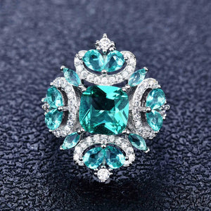 Arrival Charms Paraiba Tourmaline Stone Ring Silver Promise Rings for Women