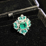 Arrival Charms Paraiba Tourmaline Stone Ring Silver Promise Rings for Women