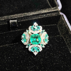 Arrival Charms Paraiba Tourmaline Stone Ring Silver Promise Rings for Women