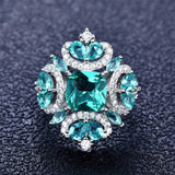Arrival Charms Paraiba Tourmaline Stone Ring Silver Promise Rings for Women