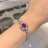 Dazzling Oval CZ 8x10 Bracelet 925 Sterling Silver Paraiba Emerald Jewelry