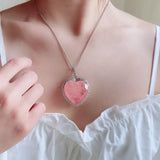 Heart-Shaped Paraiba Tourmaline Pendant Necklace Silver Wedding Jewelry