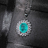 Crystal Gem Silver Necklace Women's Anniversary Gift