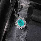 Crystal Gem Silver Necklace Women's Anniversary Gift