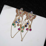 Butterfly Drop Earrings CZ Bridal Wedding Jewelry