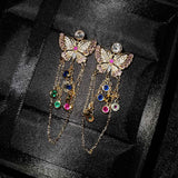 Butterfly Drop Earrings CZ Bridal Wedding Jewelry