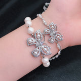Natural Pearl Butterfly Bracelet for Bridal Ladies