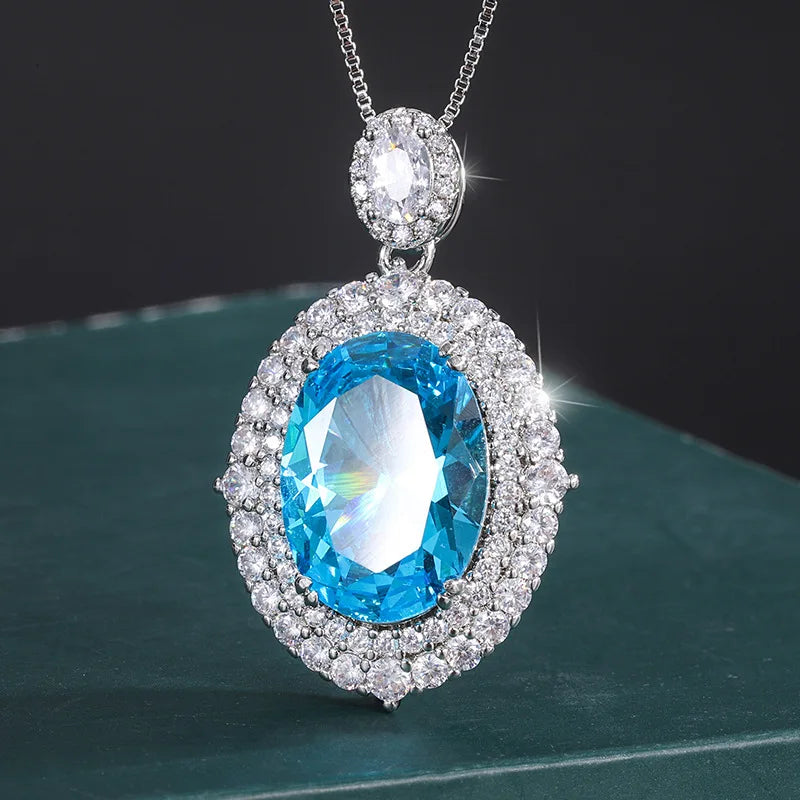 Vintage Tassel Choker Paraiba Tourmaline Pendant Necklace