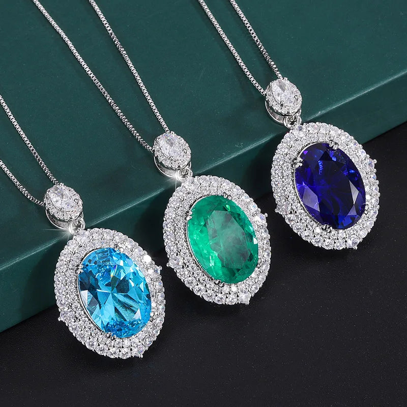 Vintage Tassel Choker Paraiba Tourmaline Pendant Necklace