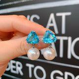 Triangle Zircon Crystal Earrings Charm Rhinestone Inlaid Jewelry Earrings
