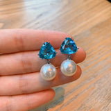 Triangle Zircon Crystal Earrings Charm Rhinestone Inlaid Jewelry Earrings