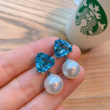 Triangle Zircon Crystal Earrings Charm Rhinestone Inlaid Jewelry Earrings