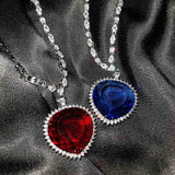 Romantic Ladies Silver Heart CZ Pendant Necklace