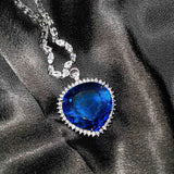 Romantic Ladies Silver Heart CZ Pendant Necklace
