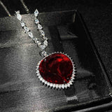 Romantic Ladies Silver Heart CZ Pendant Necklace