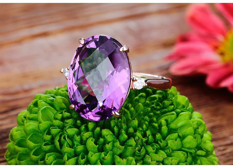 Purple Zircon Stone Vintage Grace Wedding Ring