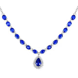 Silver CZ Stone Pendant Necklace for Bridal Party