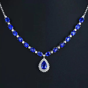 Silver CZ Stone Pendant Necklace for Bridal Party
