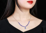 Silver CZ Stone Pendant Necklace for Bridal Party