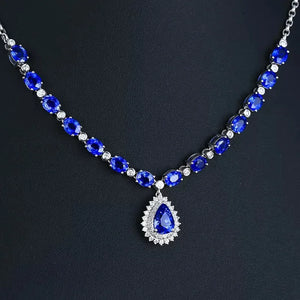 Silver CZ Stone Pendant Necklace for Bridal Party