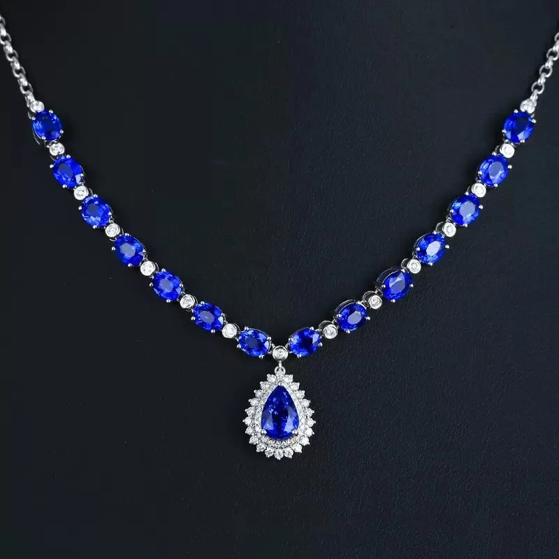 Silver CZ Stone Pendant Necklace for Bridal Party