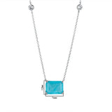 Silver Necklace Paraiba Lab Emerald Tourmaline Pendant 12*16