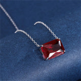 Silver Necklace Paraiba Lab Emerald Tourmaline Pendant 12*16
