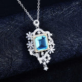 Square Diamond Pendant Necklace for Women
