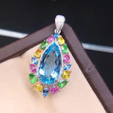 Silver Water Drop Pendant Necklace for Women - Anniversary Gift