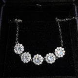 925 Sterling Silver Chain Snowflake Bracelet Fine Jewelry Women Party Accessory