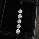 925 Sterling Silver Chain Snowflake Bracelet Fine Jewelry Women Party Accessory