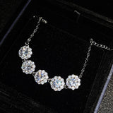 925 Sterling Silver Chain Snowflake Bracelet Fine Jewelry Women Party Accessory