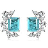 Silver Stud Earrings 8*10 for Women Girl Lady Jewelry Gift