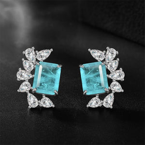 Silver Stud Earrings 8*10 for Women Girl Lady Jewelry Gift