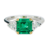 Square Green Stone Women Rings Accessories Ring Band Silver Engagement Jewelry