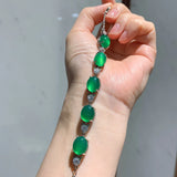 Emerald Tourmaline Gemstone Bracelet 925 Sterling Silver