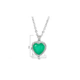 Heart Emerald Tourmaline Pendant Choker Necklace