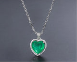Heart Emerald Tourmaline Pendant Choker Necklace