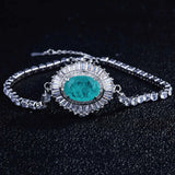 Paraiba Tourmaline Gemstone Women's Bracelet 925 Sterling Silver