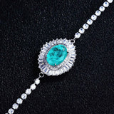 Paraiba Tourmaline Gemstone Women's Bracelet 925 Sterling Silver