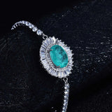 Paraiba Tourmaline Gemstone Women's Bracelet 925 Sterling Silver