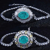 Paraiba Tourmaline Gemstone Women's Bracelet 925 Sterling Silver