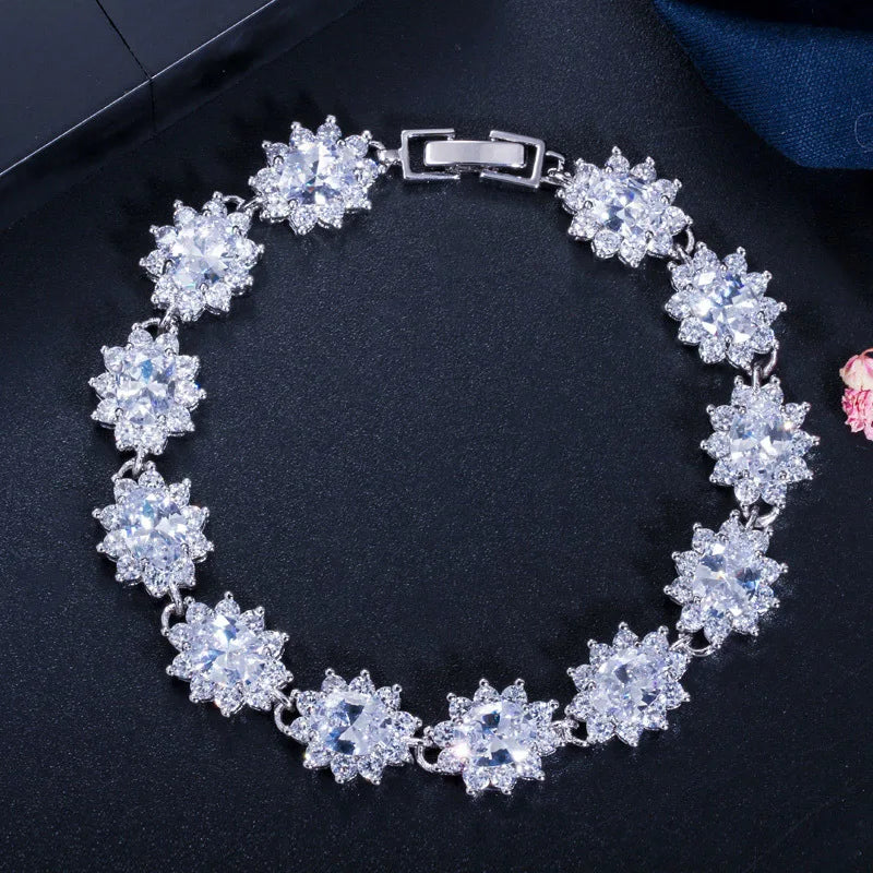 Vintage 925 Silver CZ Tennis Bracelet for Women