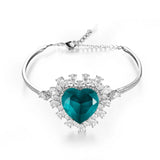 Vintage Female Paraiba Tourmaline Bracelet Bangle Emerald Gemstone Charm