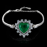 Vintage Female Paraiba Tourmaline Bracelet Bangle Emerald Gemstone Charm