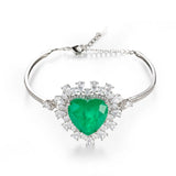 Vintage Female Paraiba Tourmaline Bracelet Bangle Emerald Gemstone Charm
