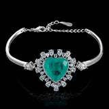 Vintage Female Paraiba Tourmaline Bracelet Bangle Emerald Gemstone Charm