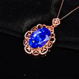Vintage Rose CZ Pendant Necklace Stone Short Necklace with Chain